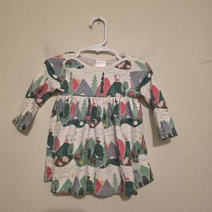 Hanna Andersson Mountain Farm Print Kids Casual Dress Size 6 To 12 Months